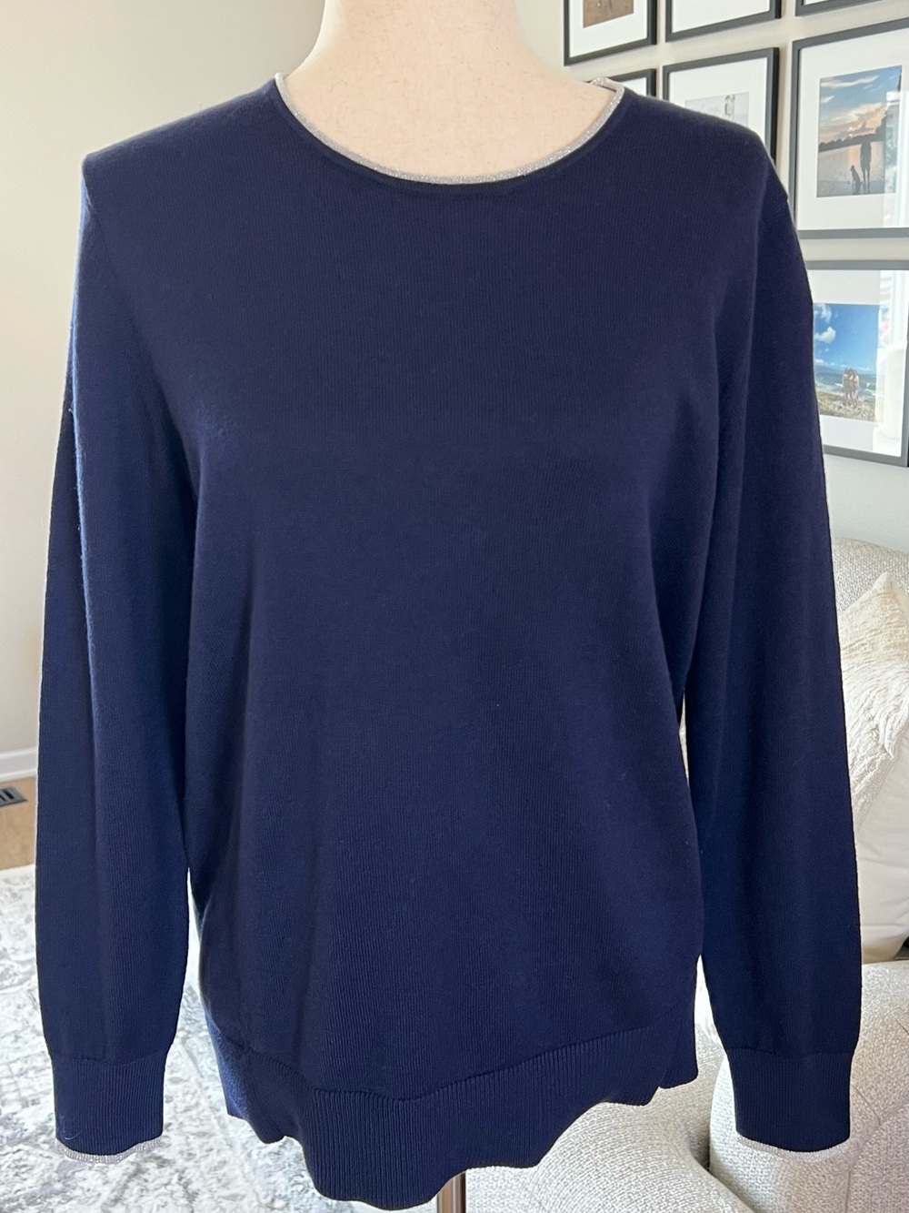 Banana Republic Factory Cotton Blend Luxe Fabric Lightweight Sweater Size Large
